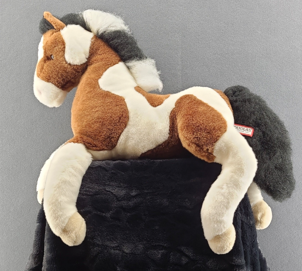 Douglas Cuddle Toy Horse Plush Pinto Paint 24" Stuffed Animal Floppy Brown